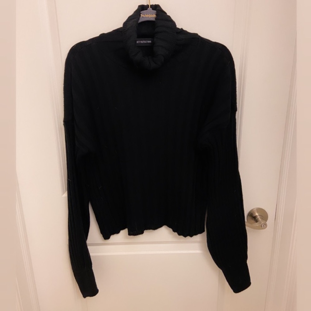 Black turtleneck sweater